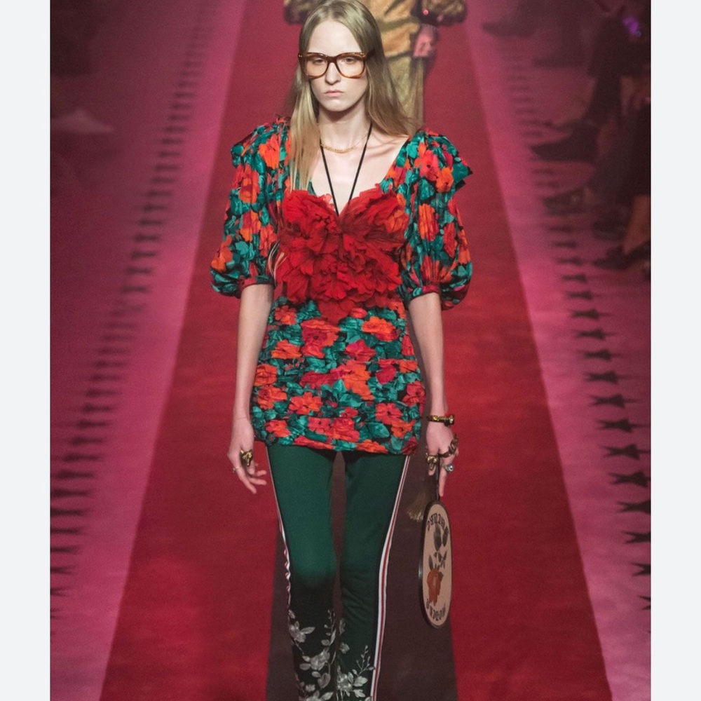 NWOT Gucci poppy floral print short dress